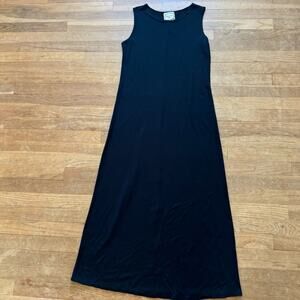 Dressing Clio black jersey sleeveless maxi shift dress size medium M
 b16